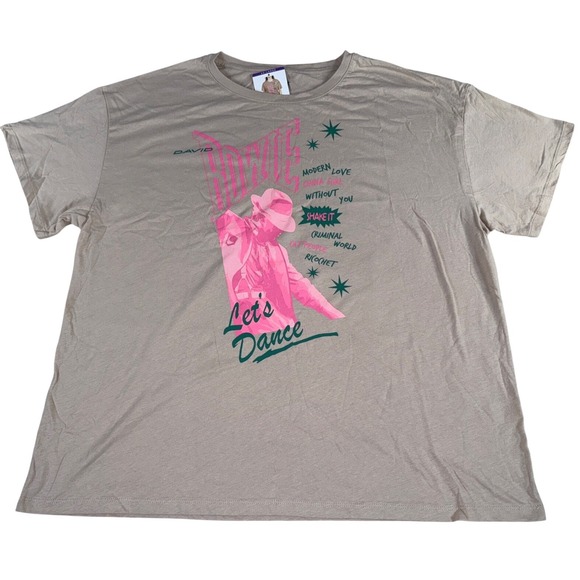 Bowie Tops - David Bowie Let's Dance Graphic Tee NWT 2XL Retro Rock T-Shirt